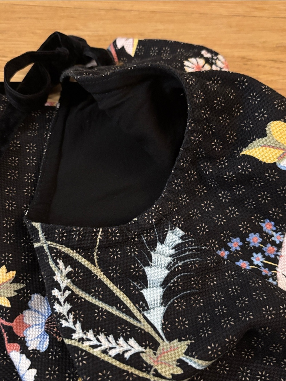 Anthropologie Maeve Ashbury Floral One Shoulder Dress Small 4 Black White - Picture 5 of 16
